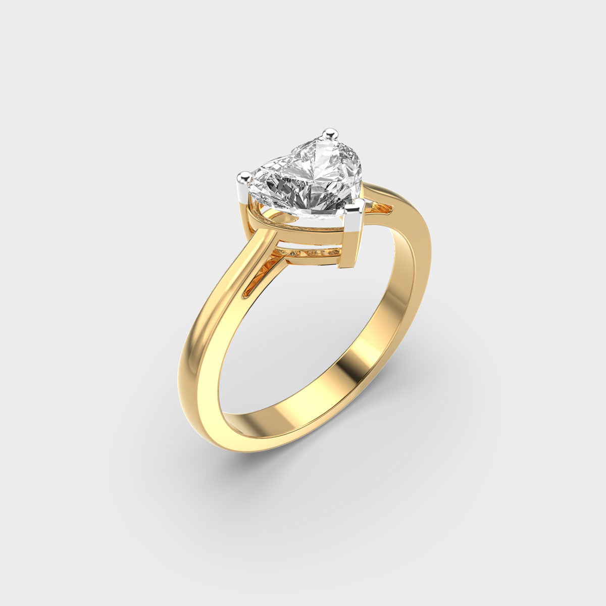 1ct Heart Solitaire Ring