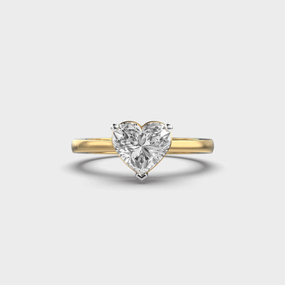 1ct Heart Solitaire Ring