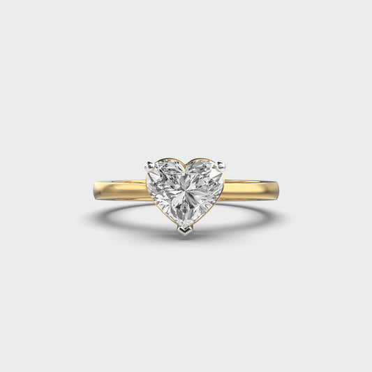1ct Heart Solitaire Ring