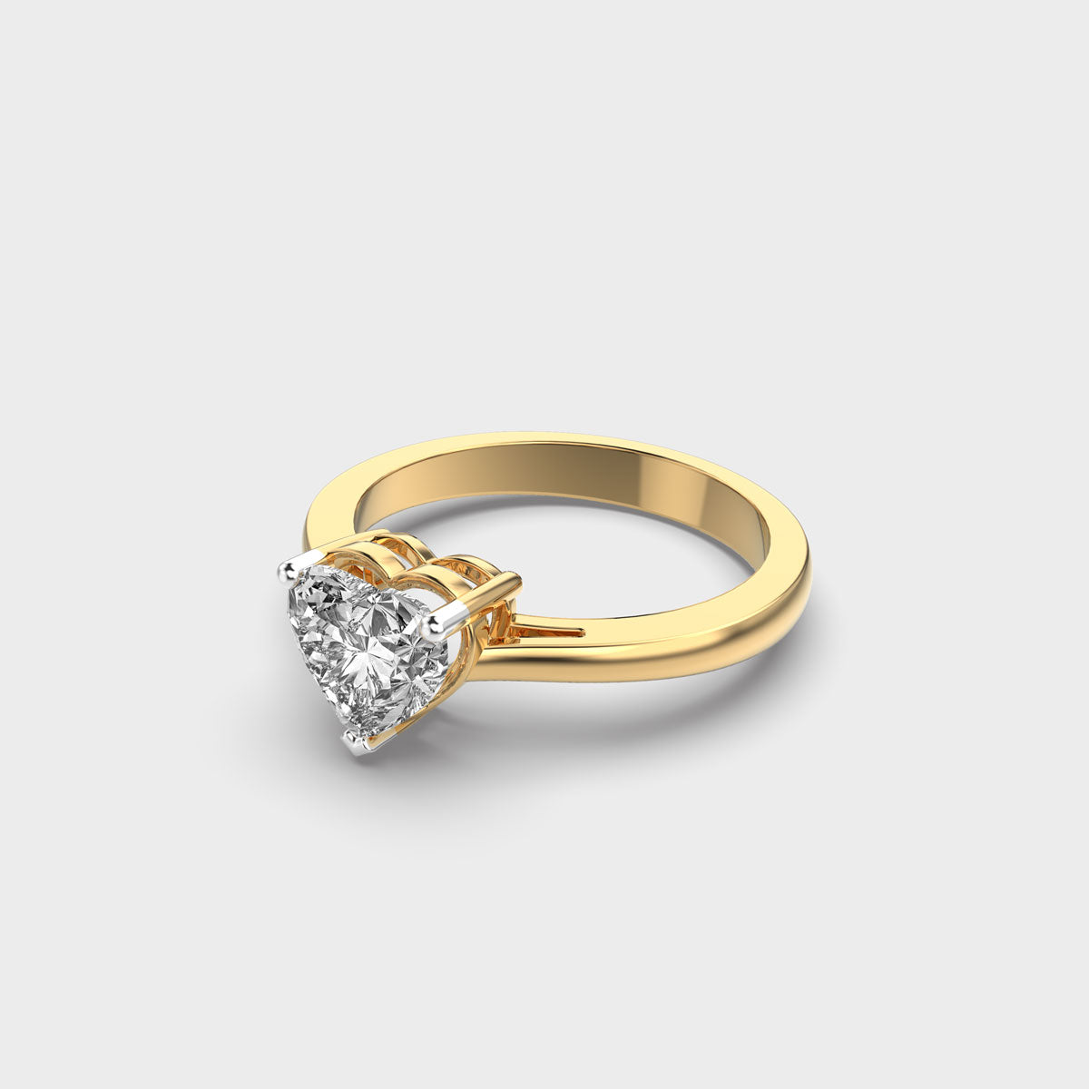 1ct Heart Solitaire Ring